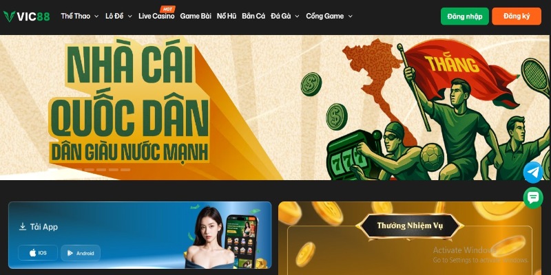 Vic88 là nhà cái quốc dân đối với các game thủ
